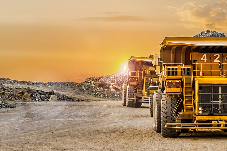 trucks mine mining hd wallpaper preview